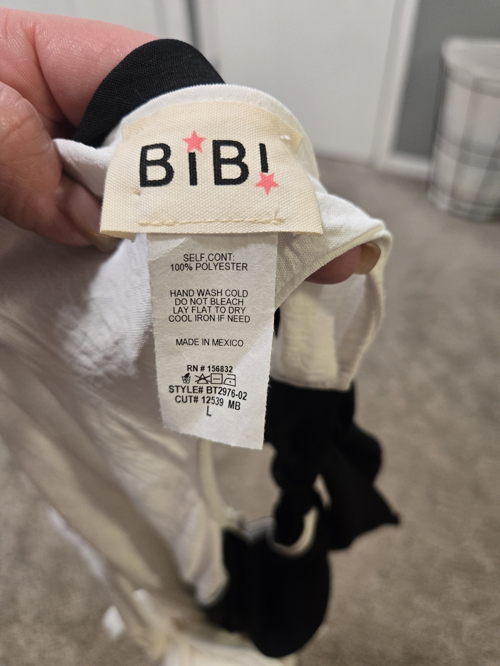 BiBi Black & White Halter Tie-Neck Tank Top - Picture 5 of 8